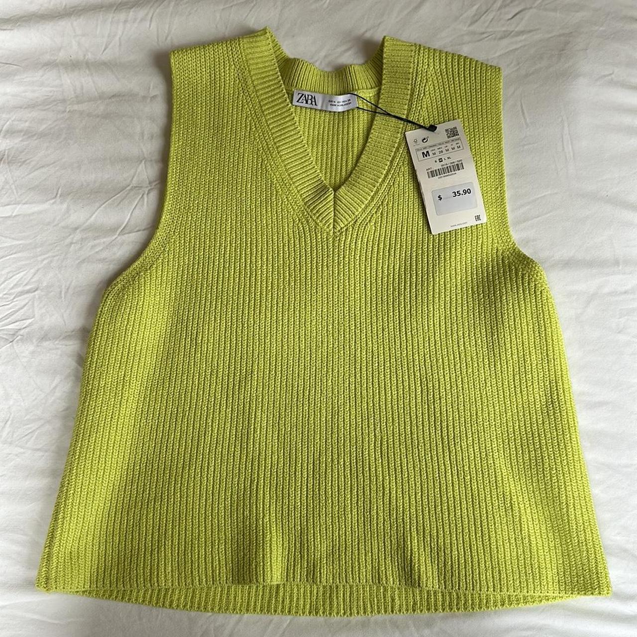 Lime Green Zara Sweater Tank - Depop