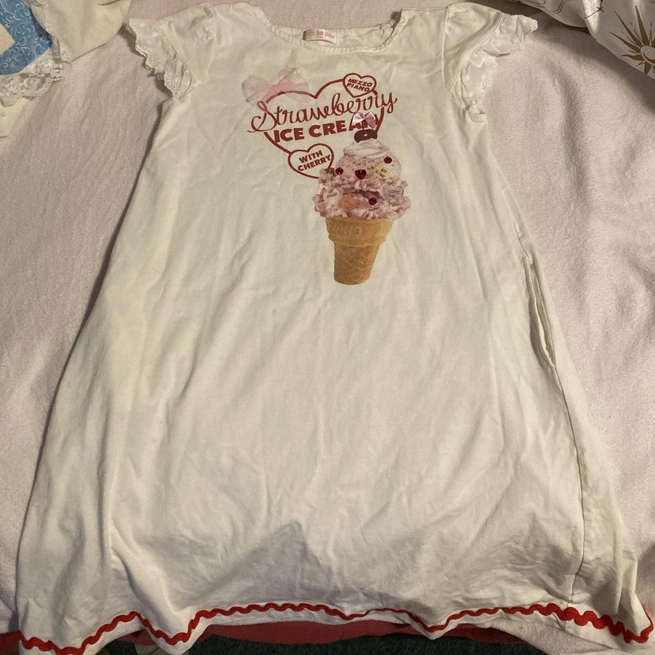 Rare Mezzo Piano White Cherry Icecream Dress *Size... | Depop, image size:1280x1280