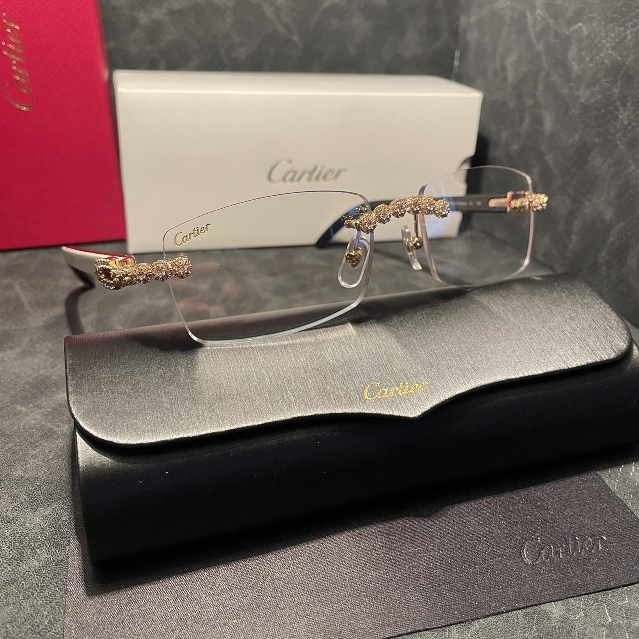 Cartier glasses clear lens Dimond prong set with... - Depop