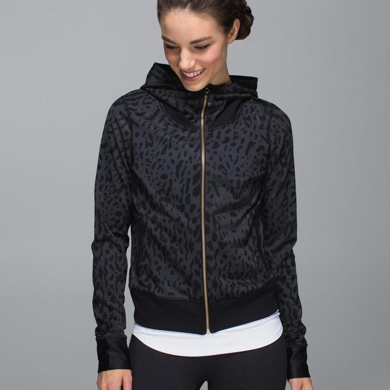 Women store LULULEMON Scuba Black Leopard Jacket