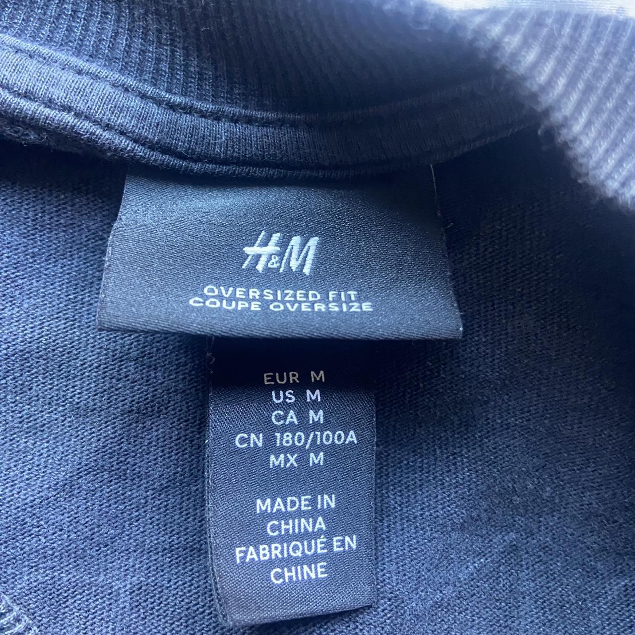 Navy blue H&M printed long sleeve shirt streetwear Depop