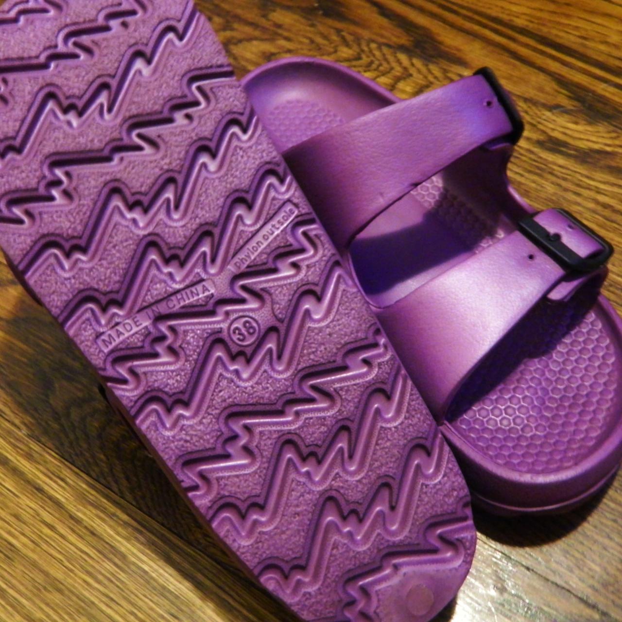 Purple sandals with adjustable straps Waterproof and... - Depop