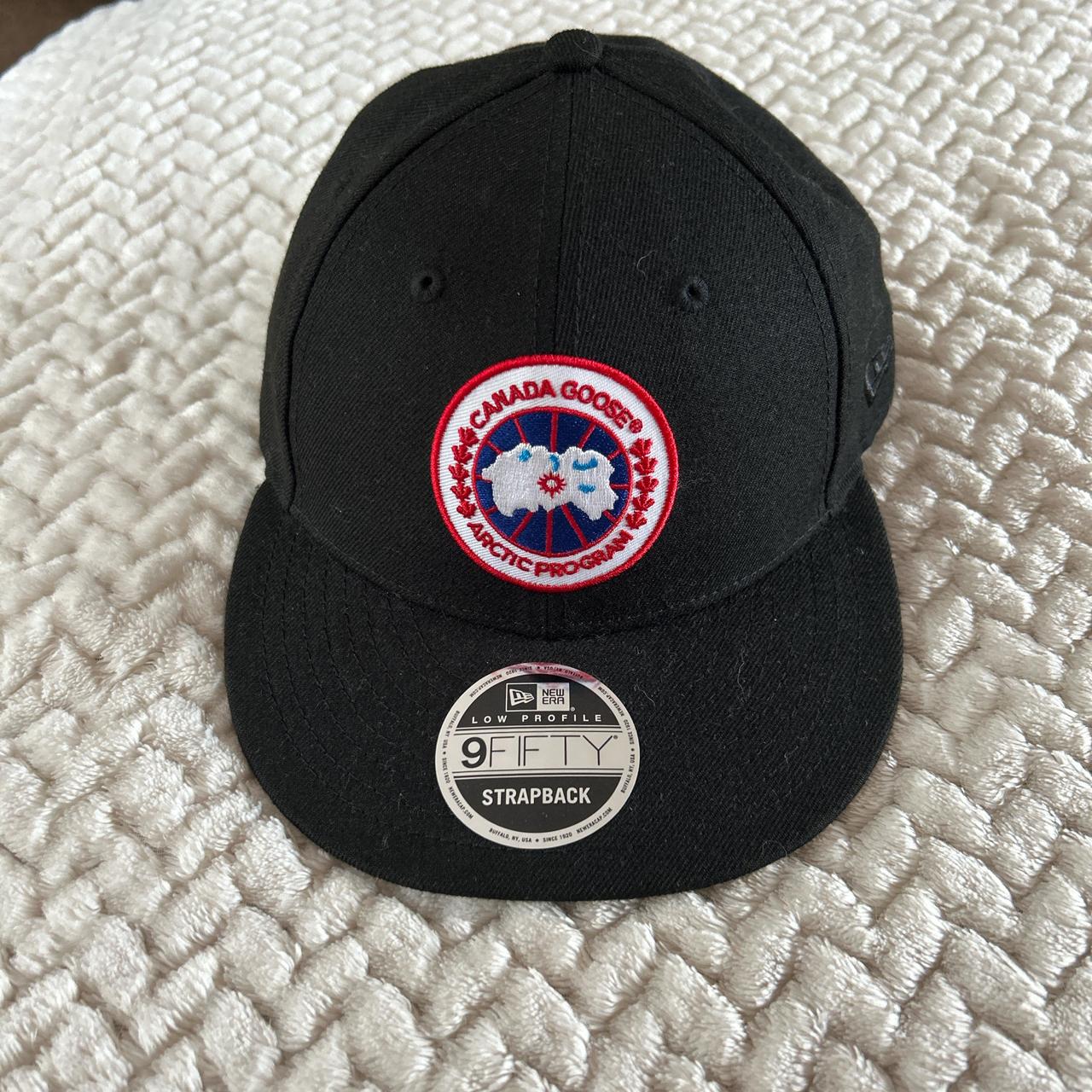 Canada Goose black and red hat #canadagoose #newera... - Depop