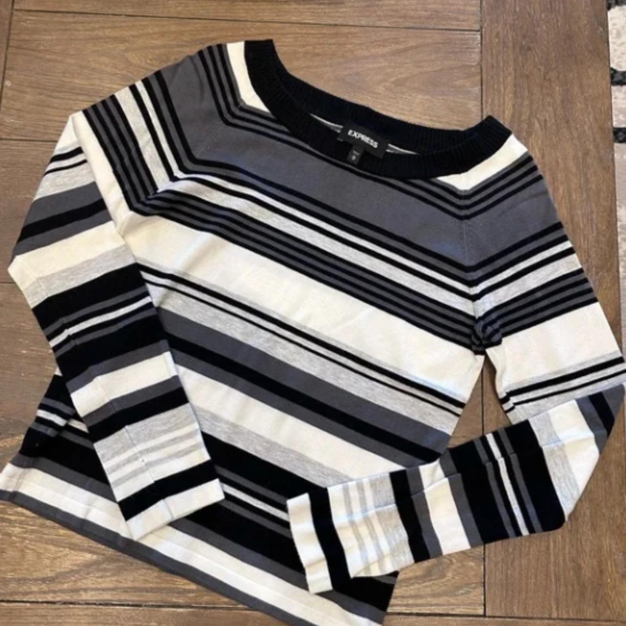 Express black and white sweater best sale