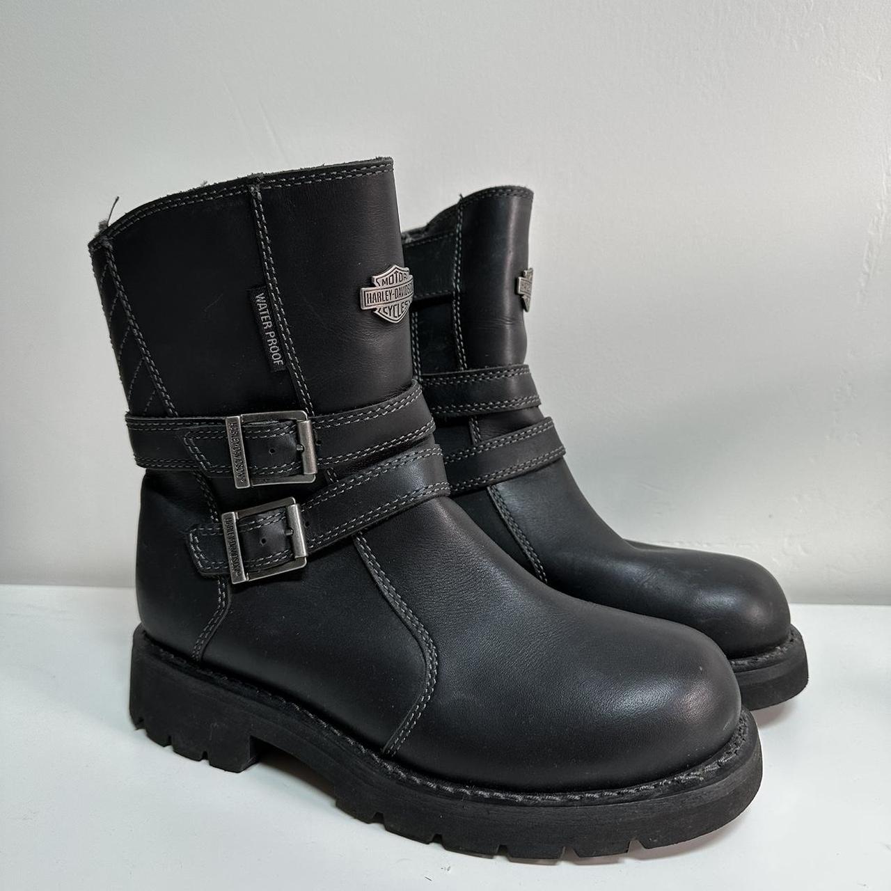 Harley Davidson platform motorcycle boots size 8 - Depop