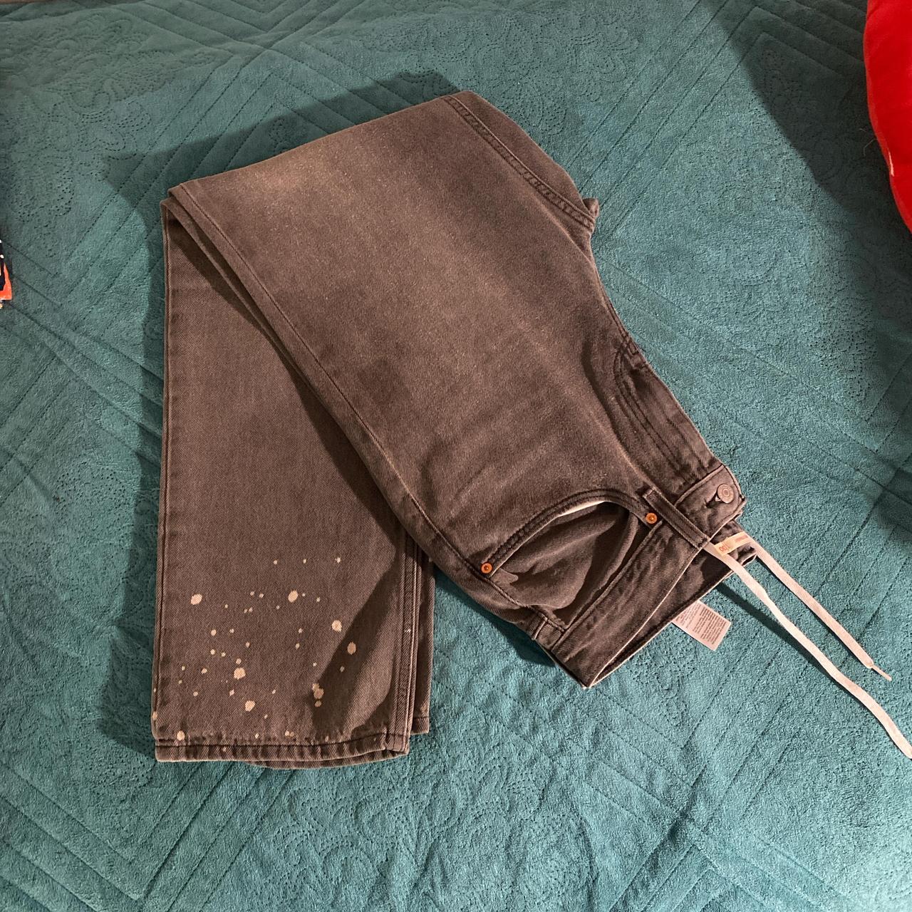 Grey Levi’s 501 jeans with paint splatter Levis Depop
