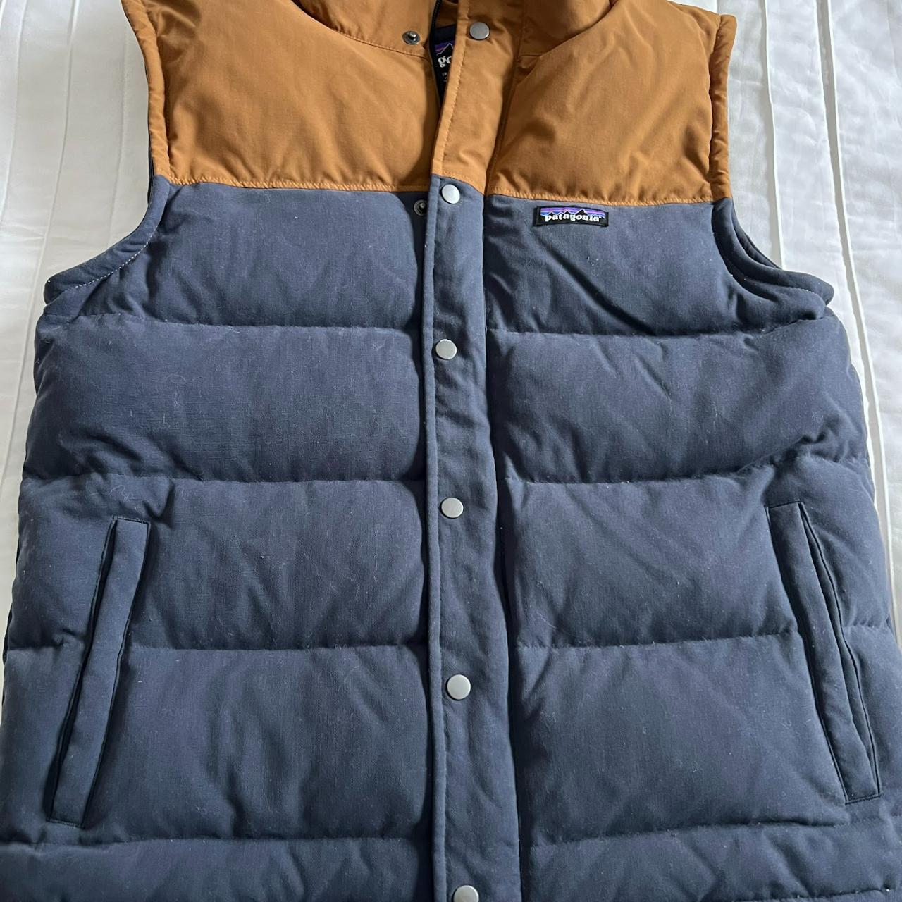 Patagonia Bivy Vest store Blue and Tan