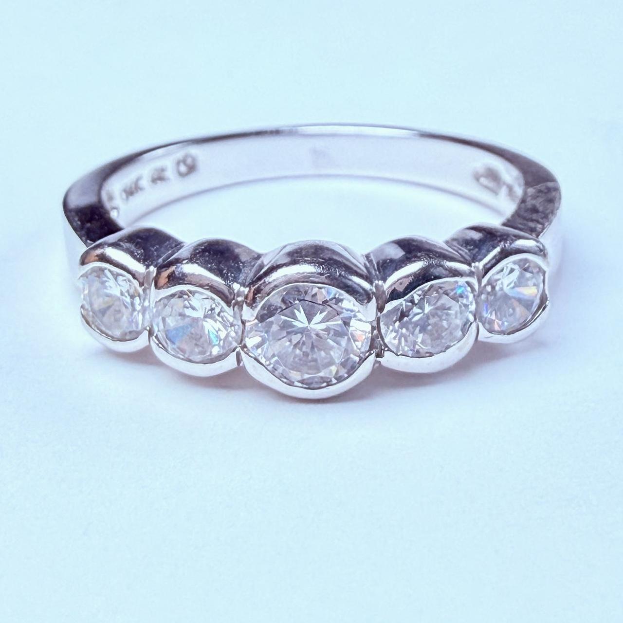 Women's Ring - White/Silver – 14K Solid White Gol… - image 1