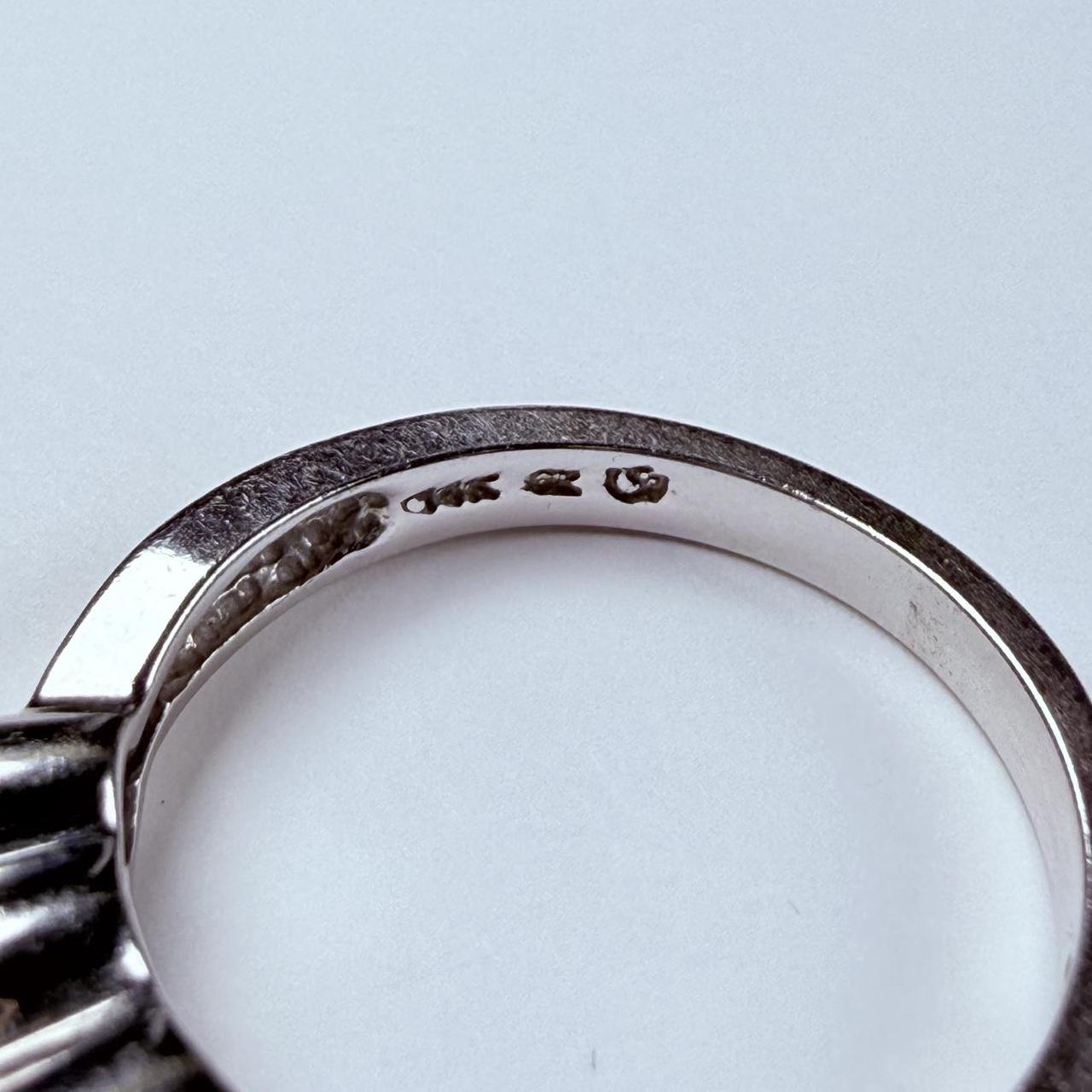 Women's Ring - White/Silver – 14K Solid White Gol… - image 8