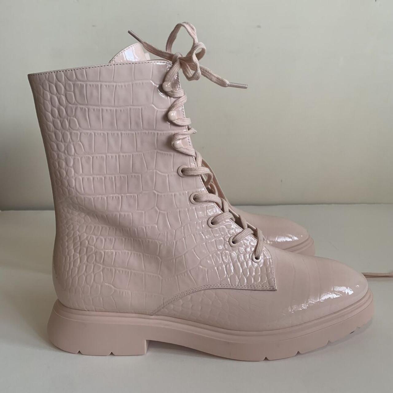 STUART WEITZMAN Mckenzee Patent Leather Combat Boot | Depop