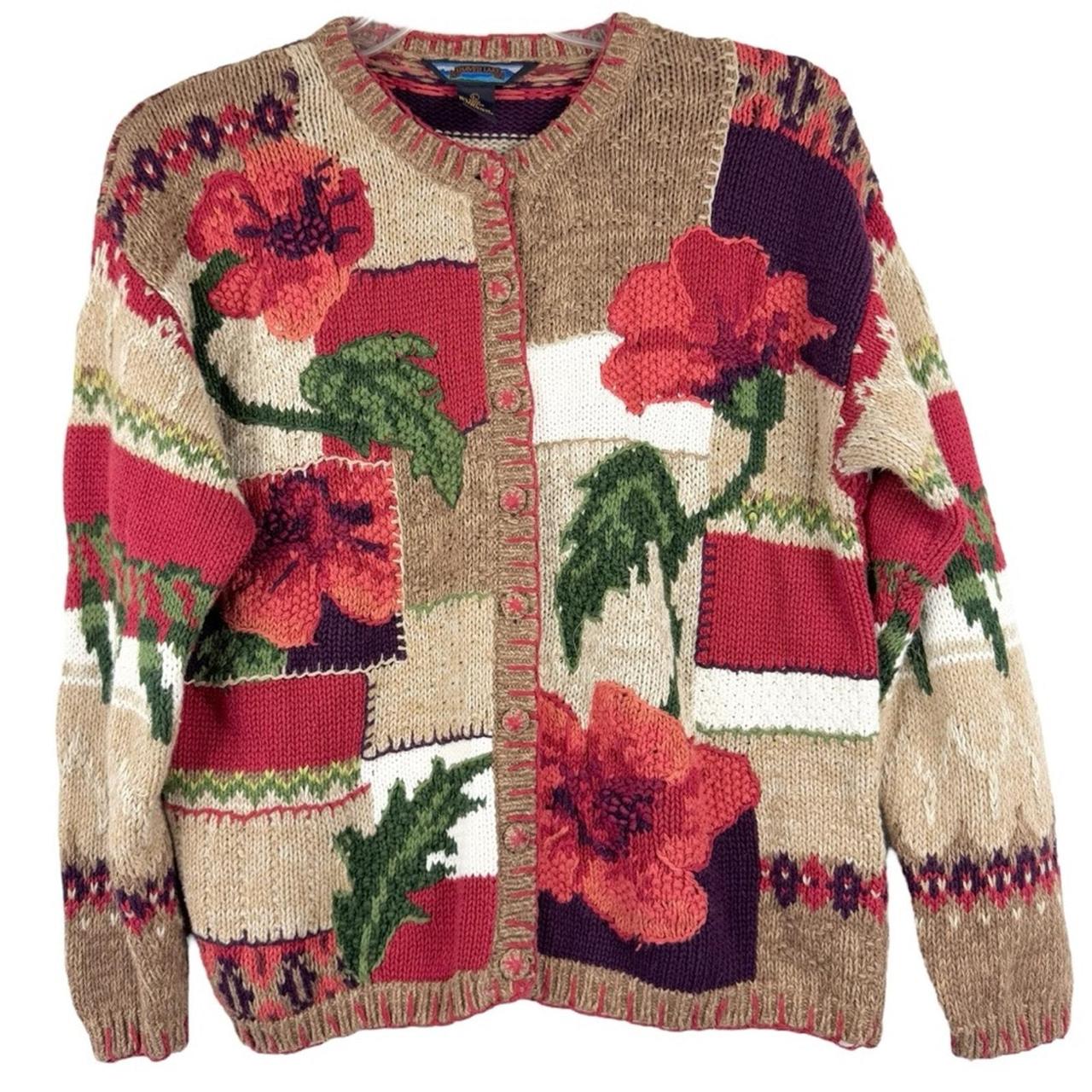 Source Unknown Women's Sweater - Tan/Red - L – Vi… - image 1