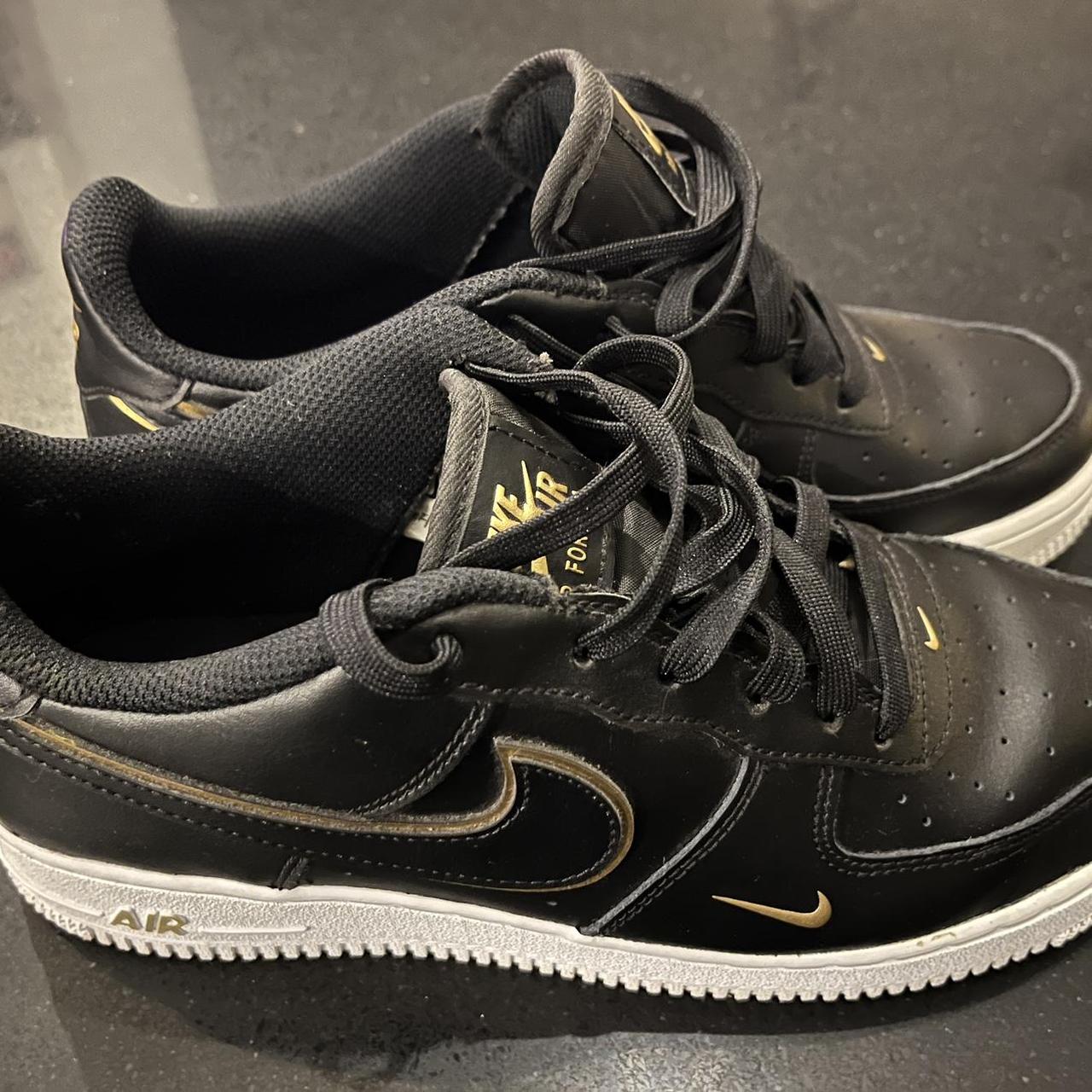 air force 1 black black gold