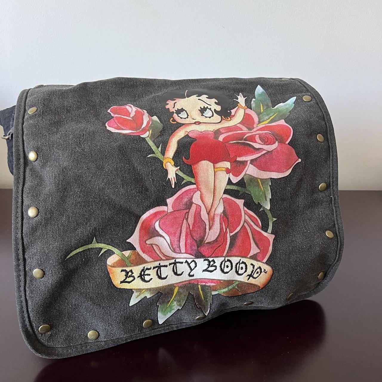 Betty Boop - Messenger Bag Purse Featuring Painted... - Depop