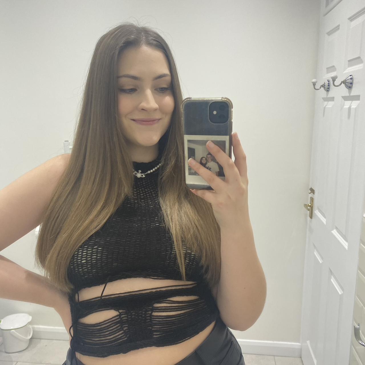 Black distressed high neck handmade by me Knitted Depop