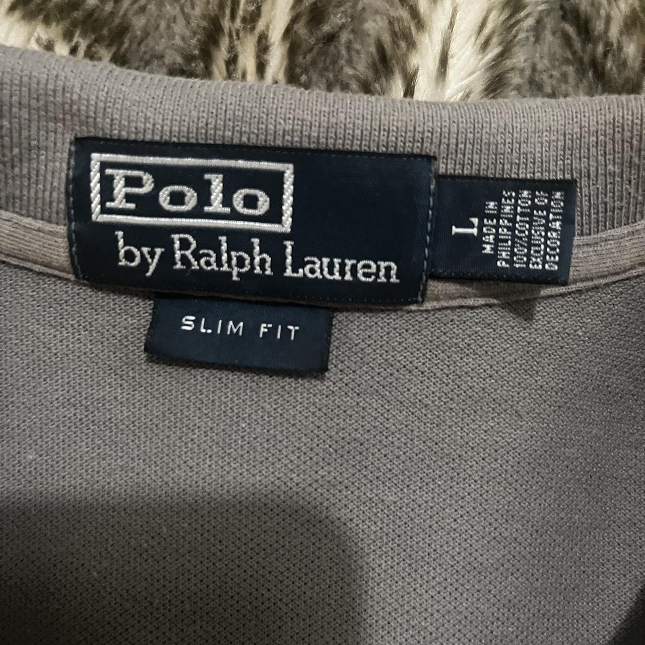 Dark Grey Slim Fit Ralph Lauren Polo - Depop
