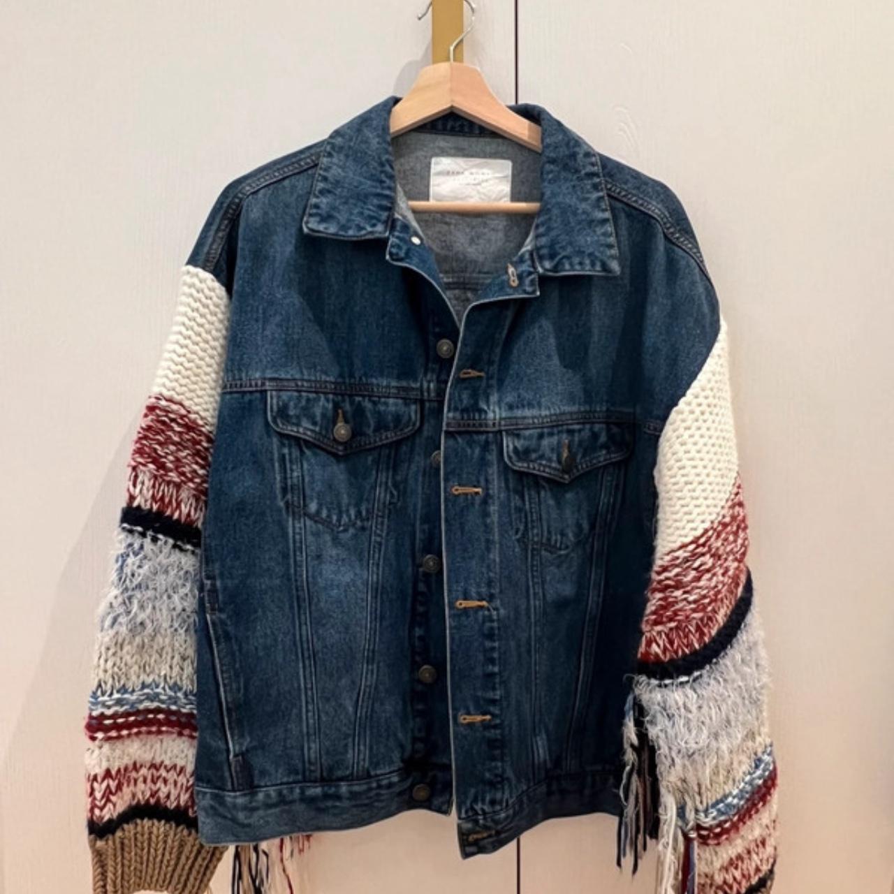 ジャケット・アウター ZARA KNIT SLEEVES DENIM JACKET ZARA KNIT SLEEVES DENIM JACKET