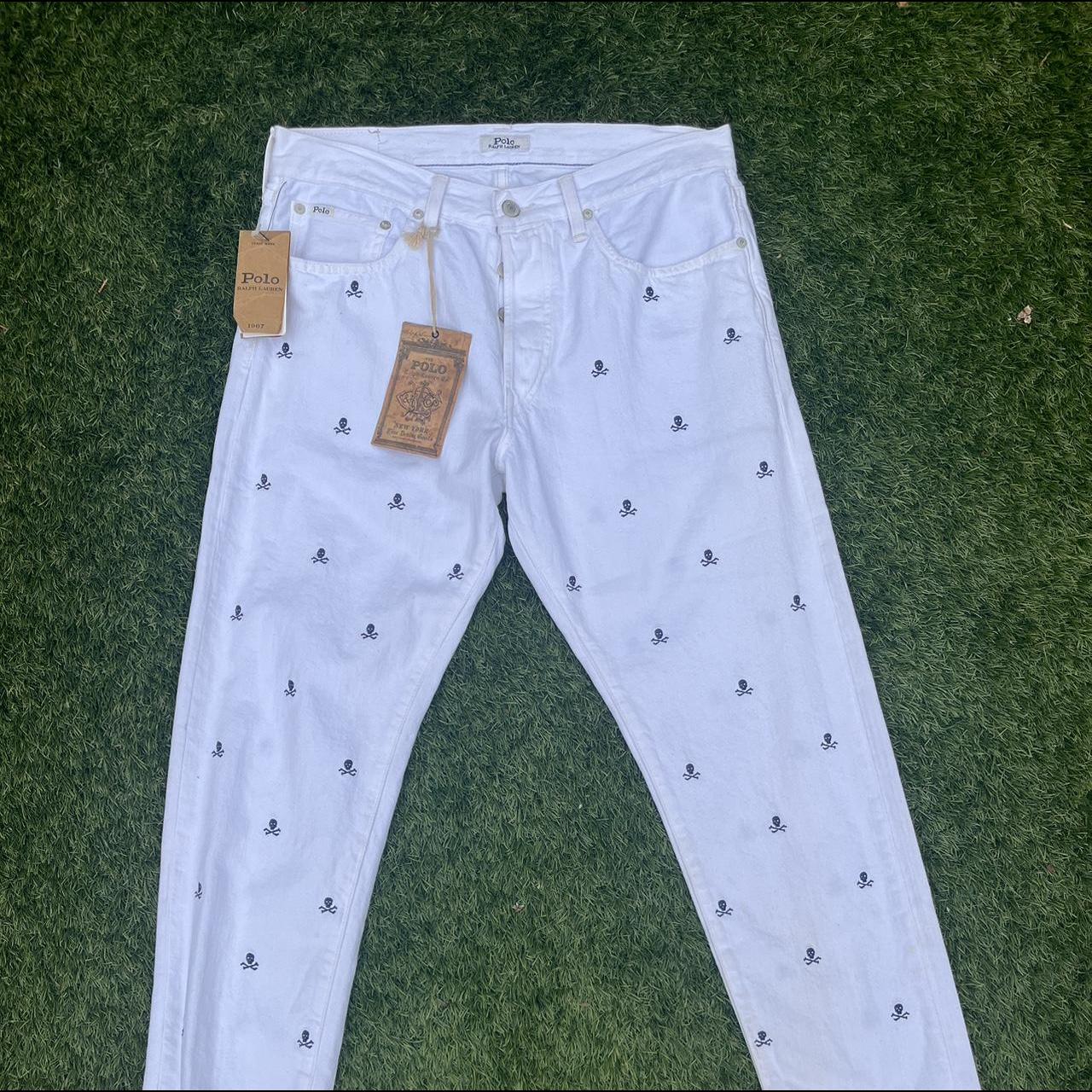 Polo Ralph Lauren white and black skull jeans brand