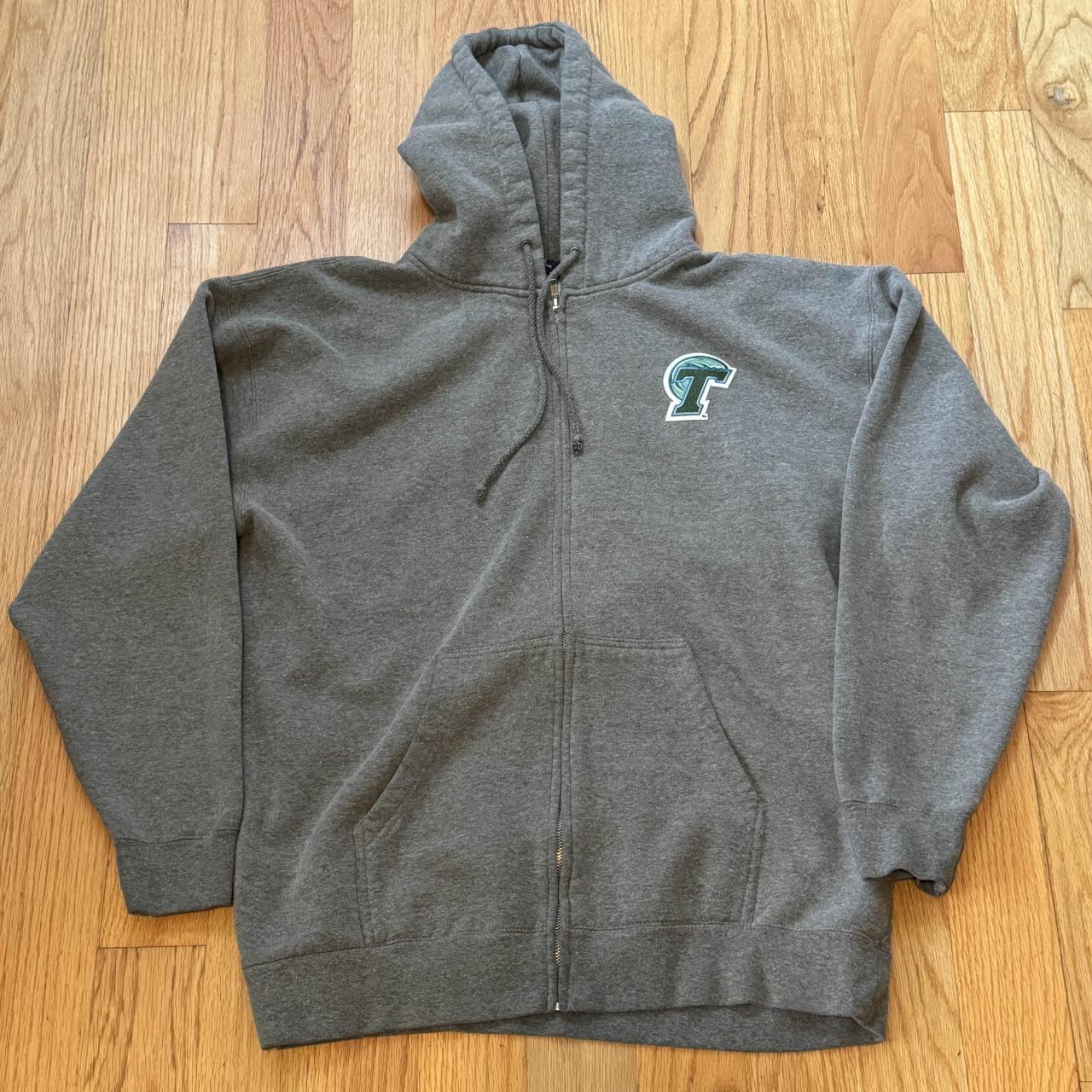 University of Tulane Green Wave Zip Up Hoodie Size XL