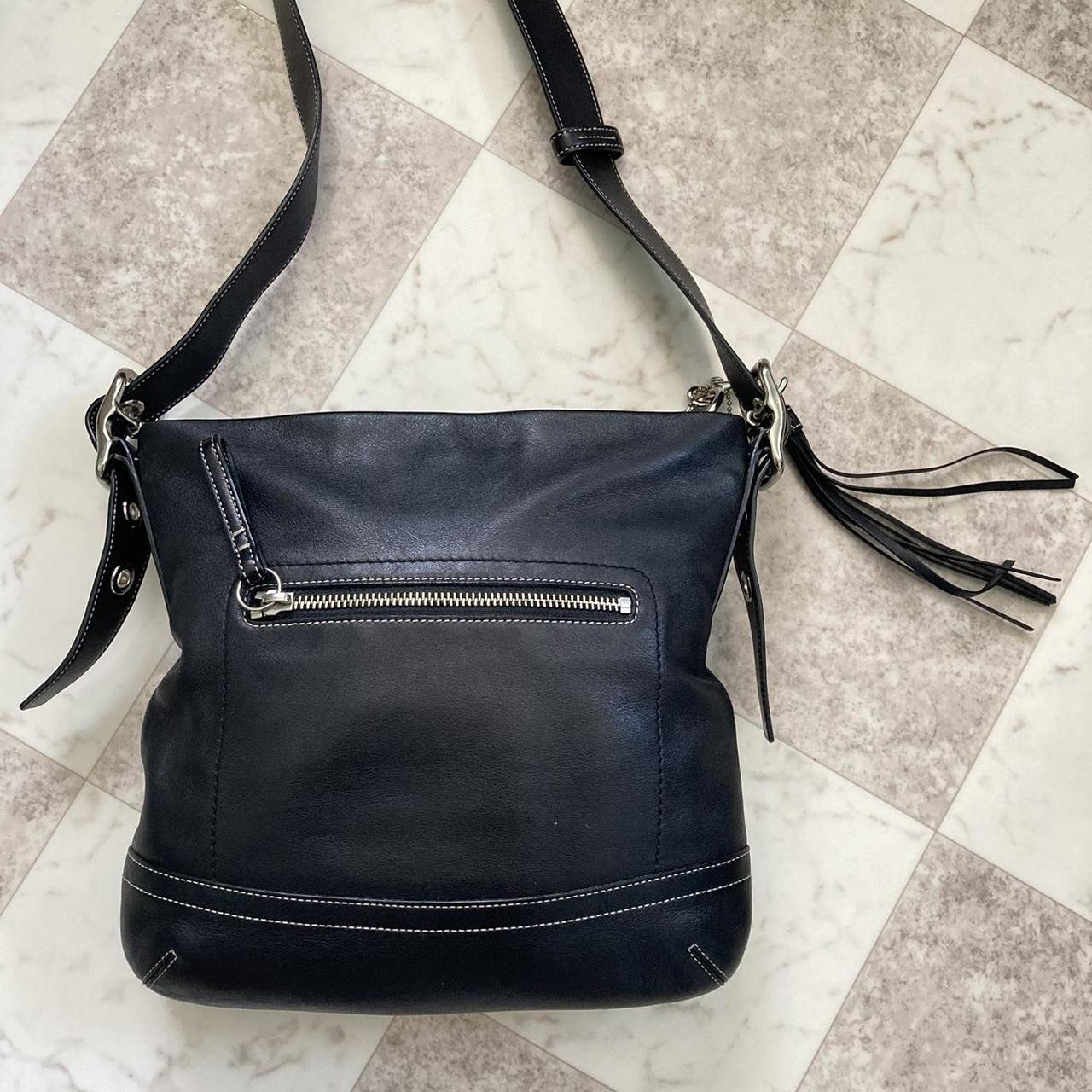 Vintage coach orders black cowhide leather crossbody bag