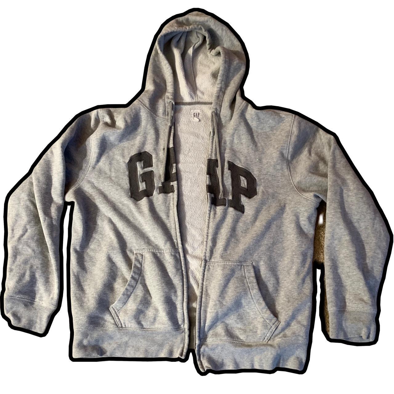 men’s gap zip up hoodie, size L bought in paris, so... - Depop