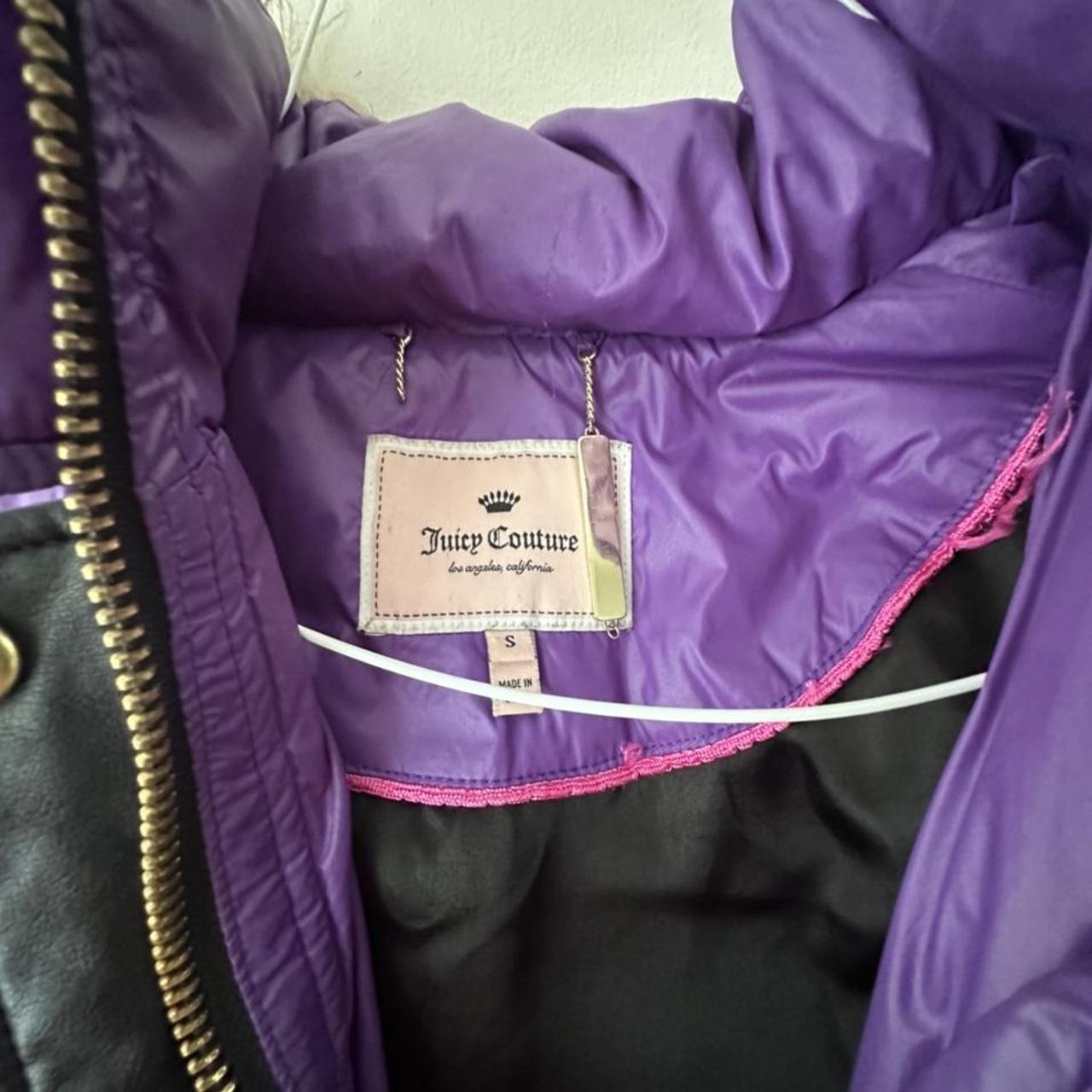 Juicy couture padded down jacket with hood... - Depop