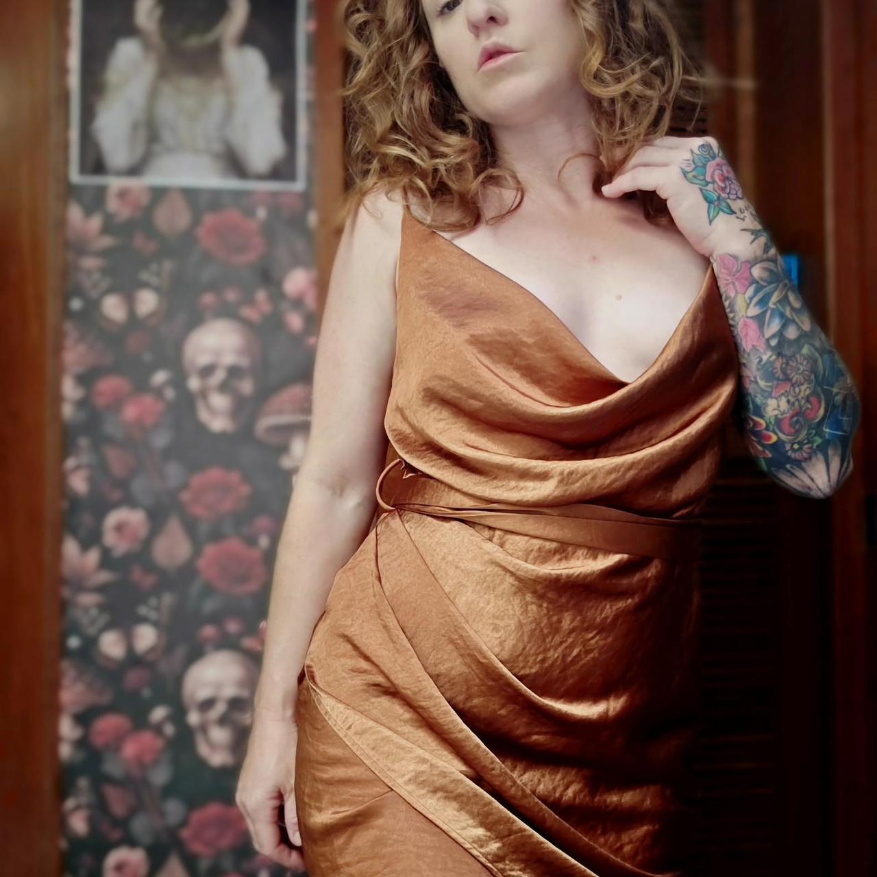 American Apparel Women's Dress Gold/Brown S – Angel Biba