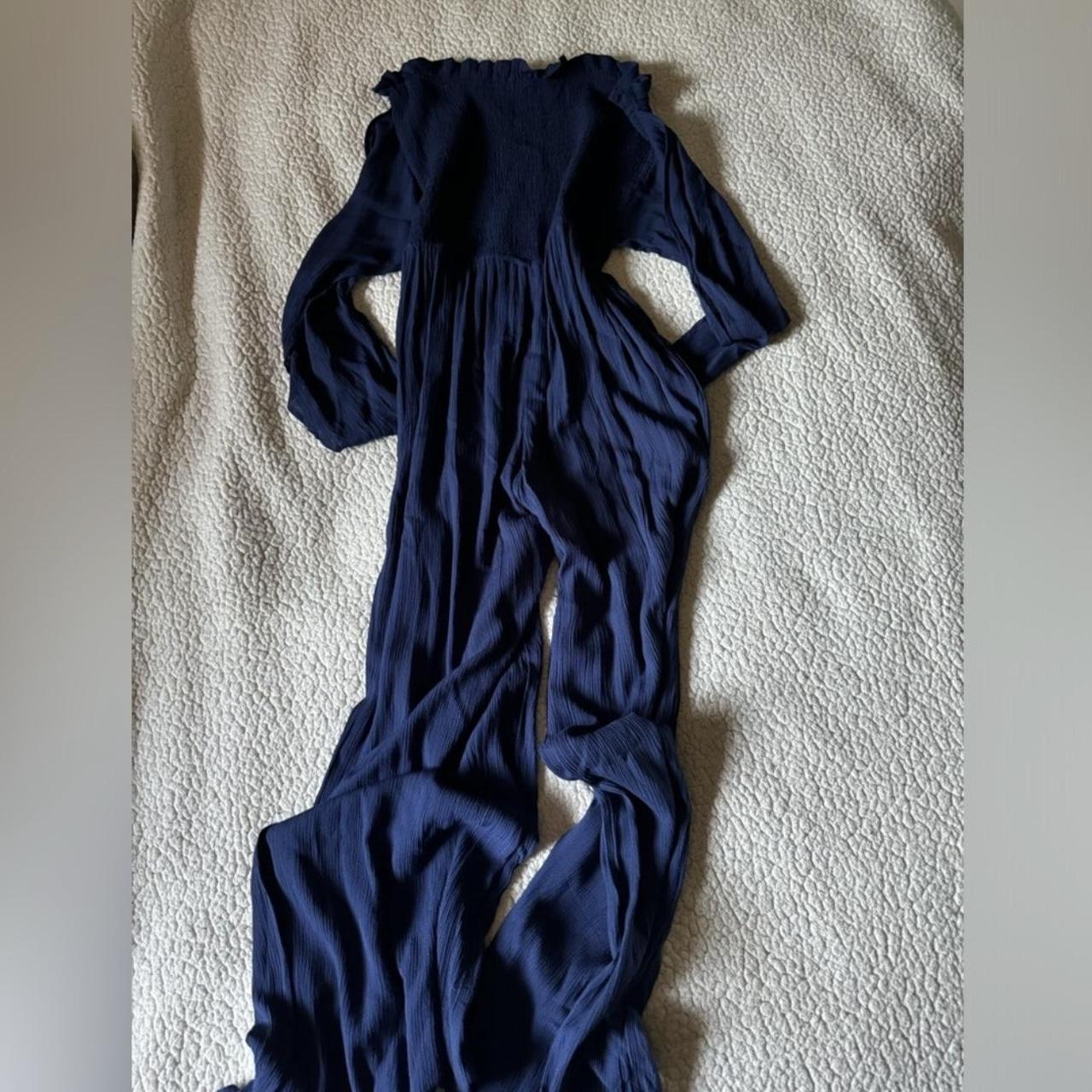 Macys blue jumpsuit self tie tube sexy summer beach