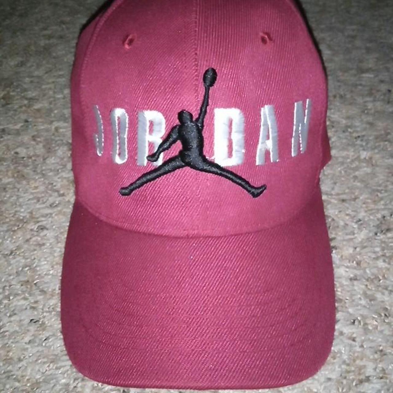 Burgundy Jordan Baseball Cap - Depop