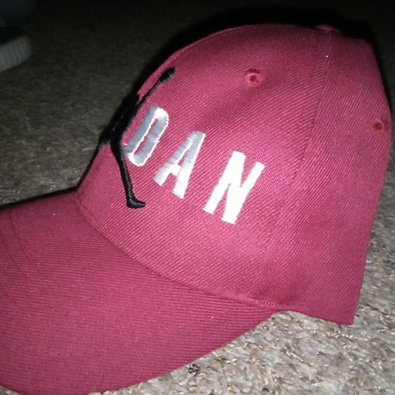 Burgundy Jordan Baseball Cap - Depop