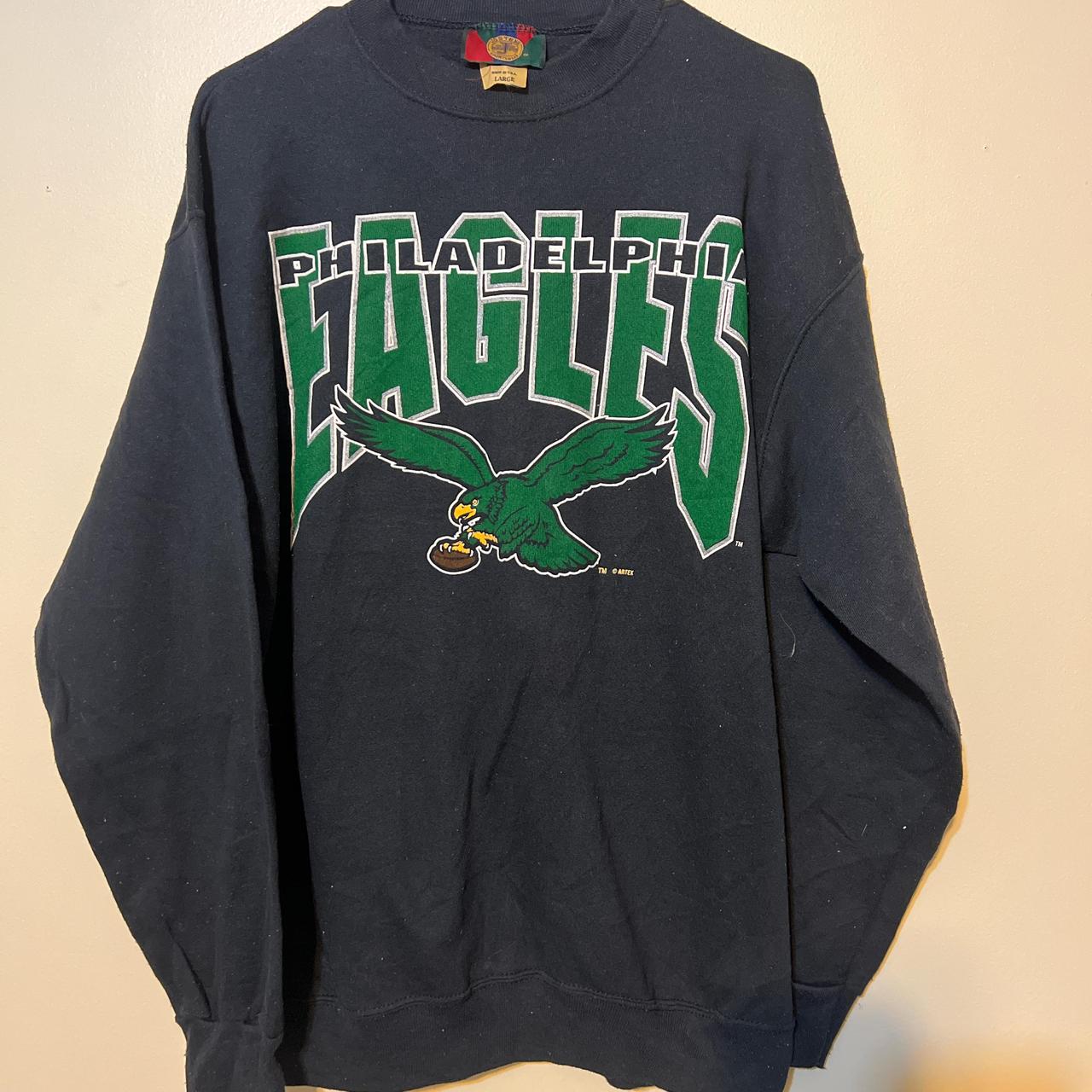 Vintage 2024 90s 1992 Philadelphia Eagles Crewneck Sweatshirt USA Jostens Black Large