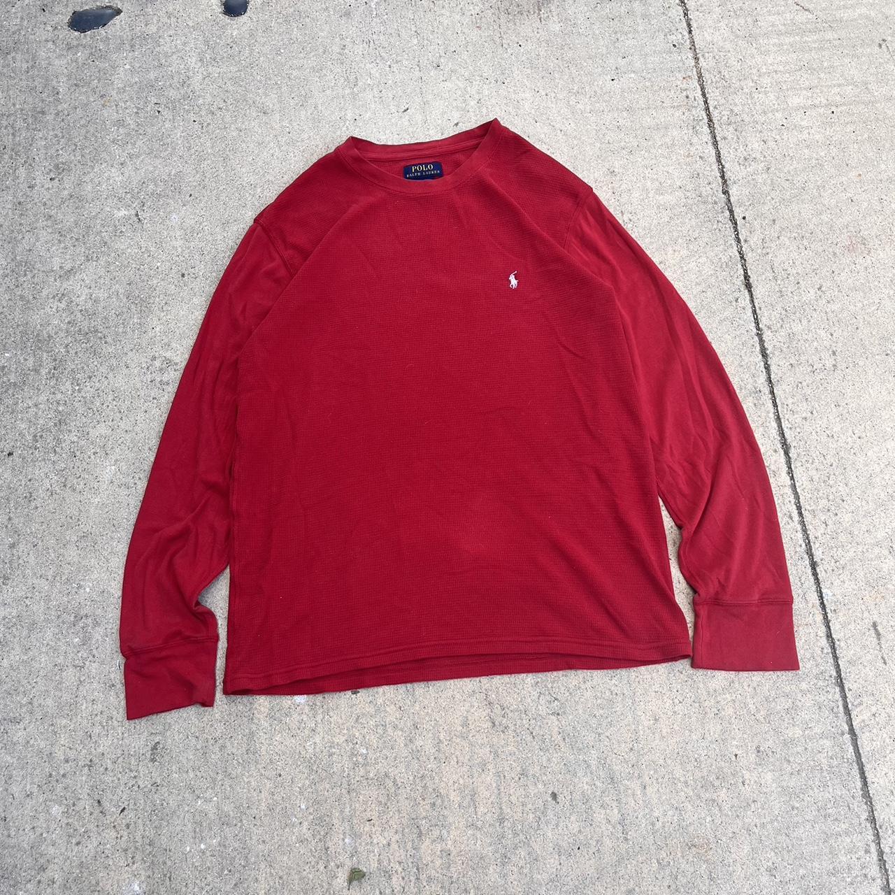 Vintage Red Polo Ralph Lauren Thermal Long Sleeve. Depop