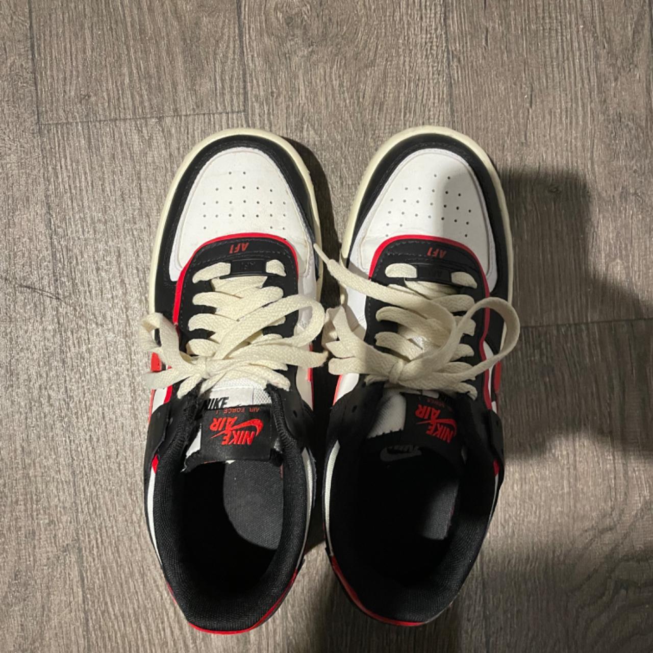 Nike air force shadow black university red Depop