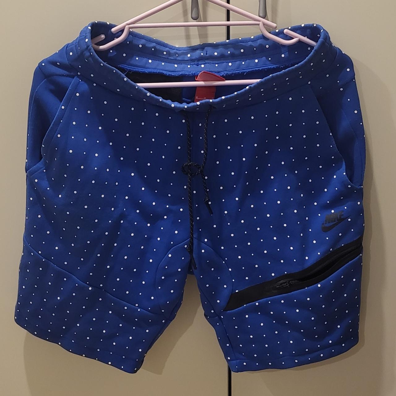 Nike Tech Fleece Shorts Blue polka dot M Size M. Depop