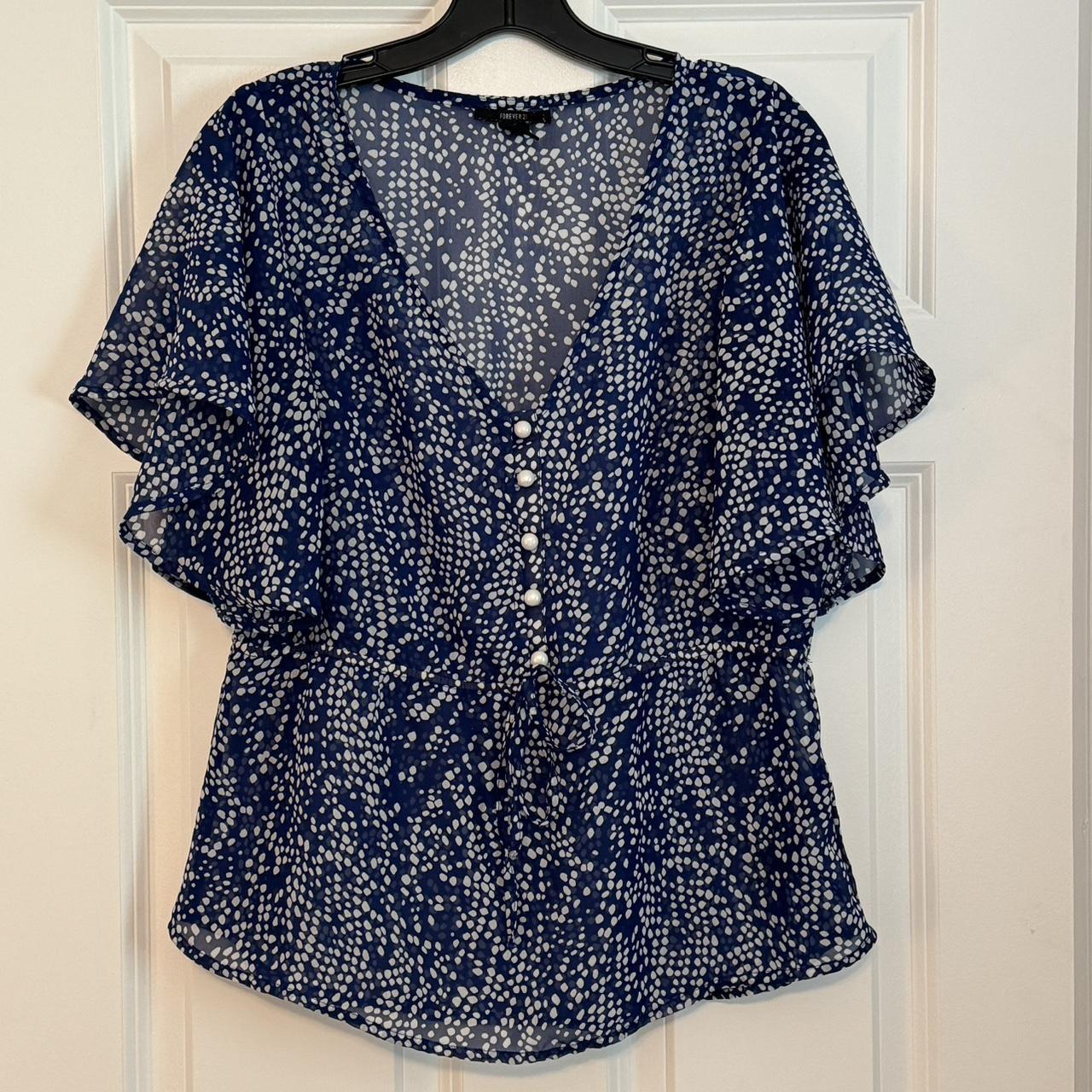 Forever 21 Blue Sheer offers Blouse