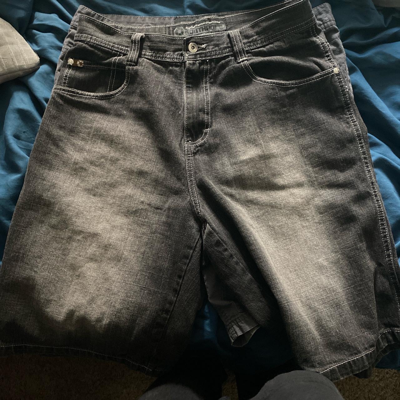 brown tab southpole jorts🤯🤯 black fade size 34. | Depop