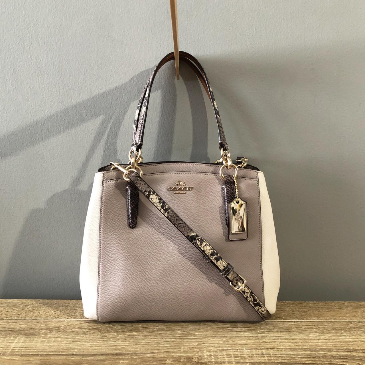 Coach Minetta Taupe Off White Exotic Leather Trim. Depop