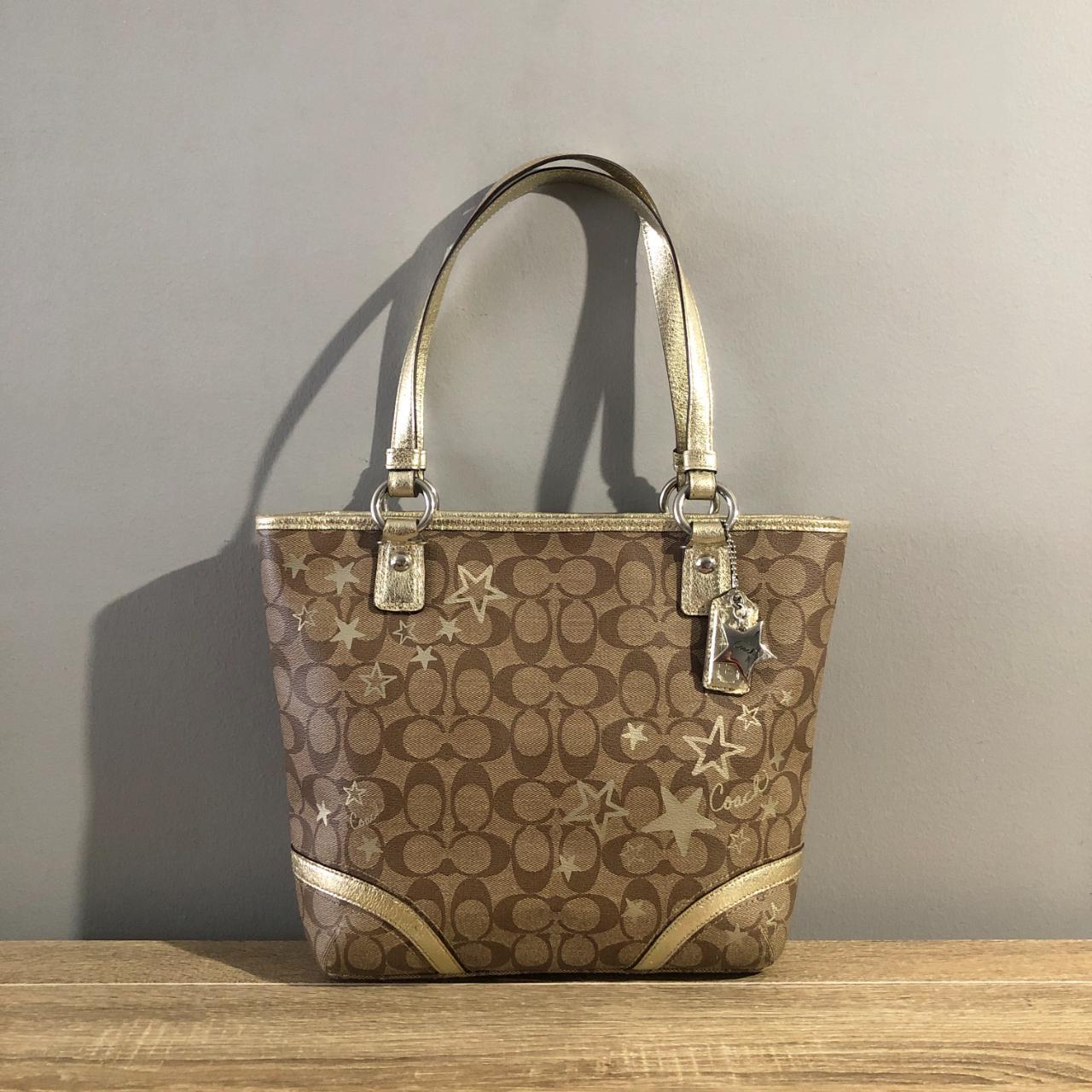 COACH Heritage Gold Star Print fashion Tote Bag and Wallet