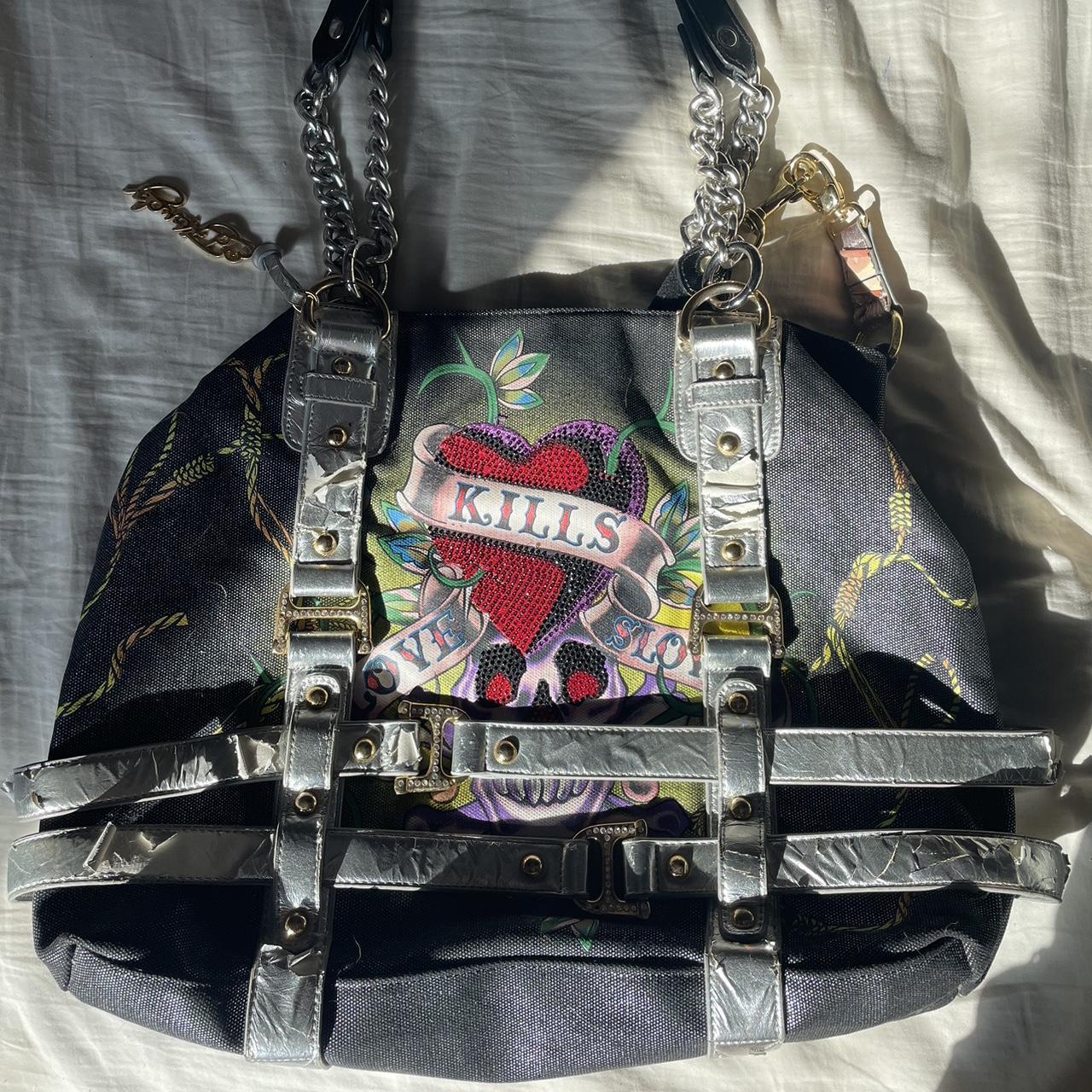 ed hardy purse🔥🔥💌 so i definitely spilled glitter... - Depop