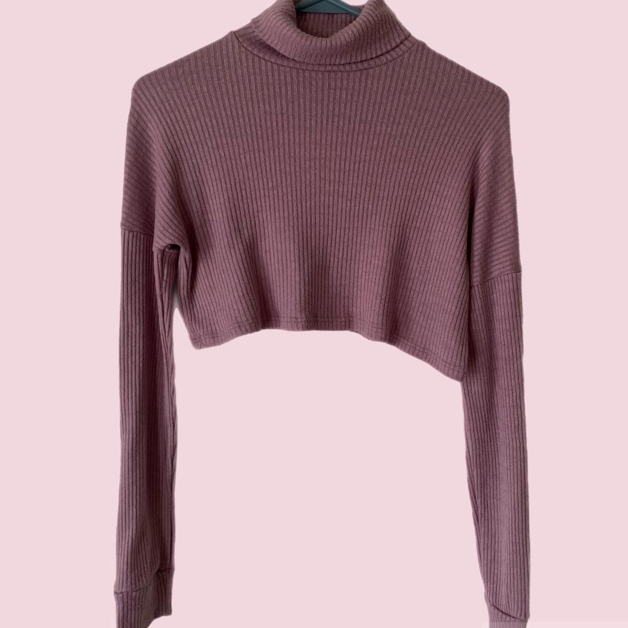 Lavender Turtle Neck Crop Top Turtleneck Croptop Depop