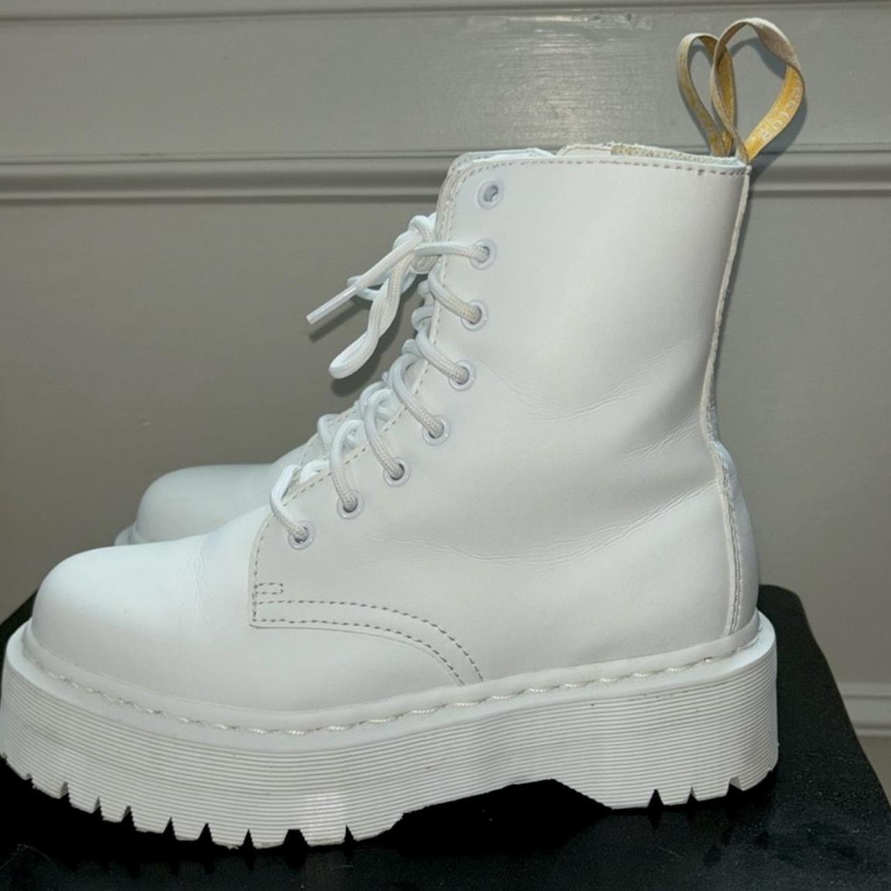 Dr. Martens White Vegan Jadon II Boot Kemble Mono | Depop