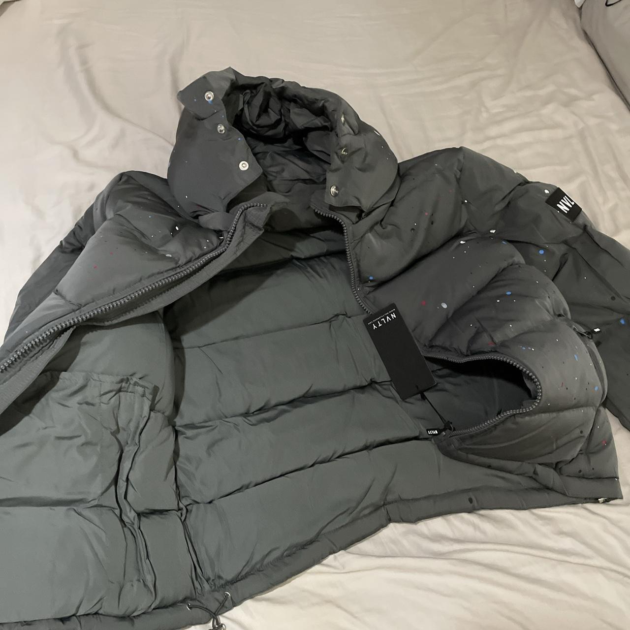 Brand new grey paint nvlty coat in perfect condition - Depop