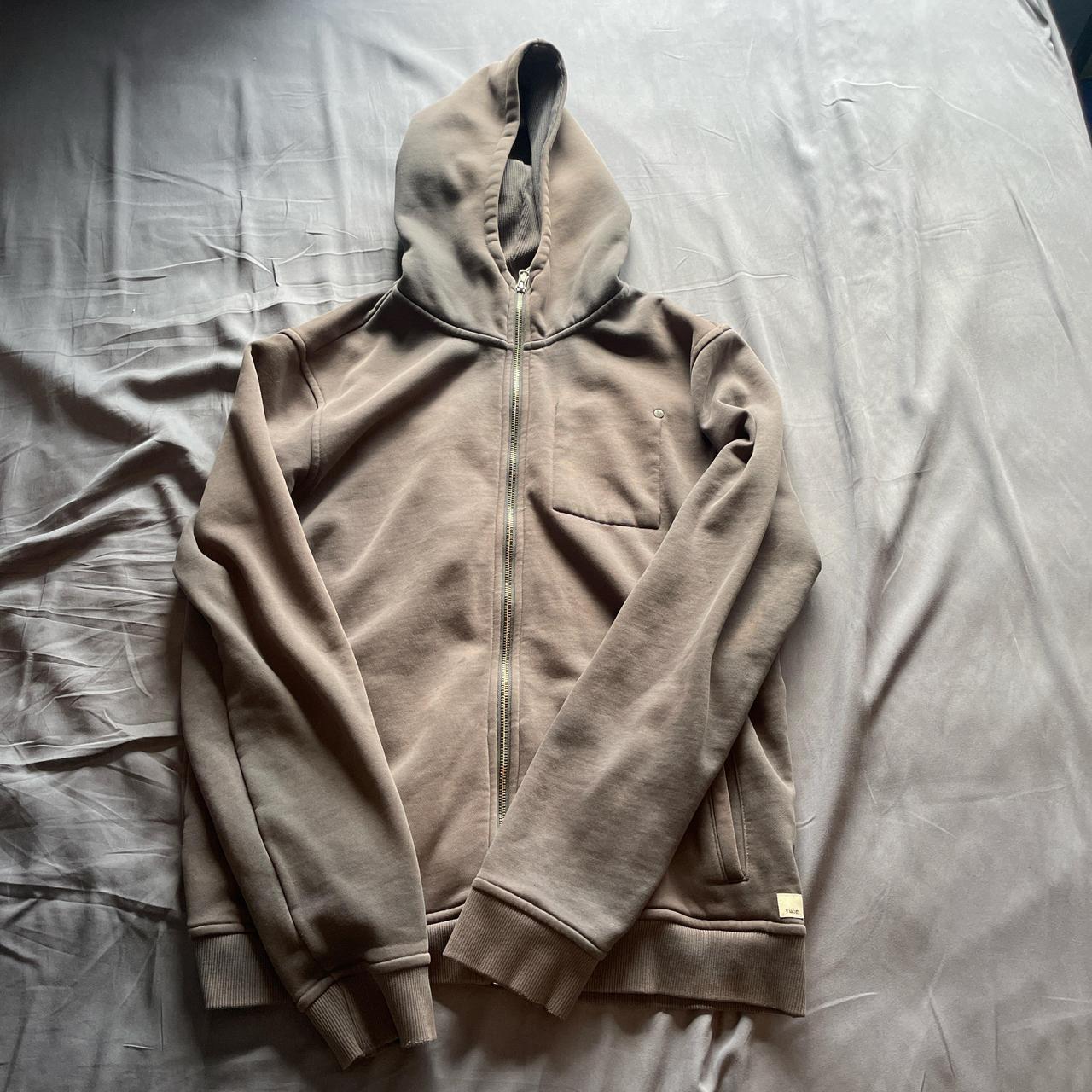 Faded grey vuori zip up hoodie Depop