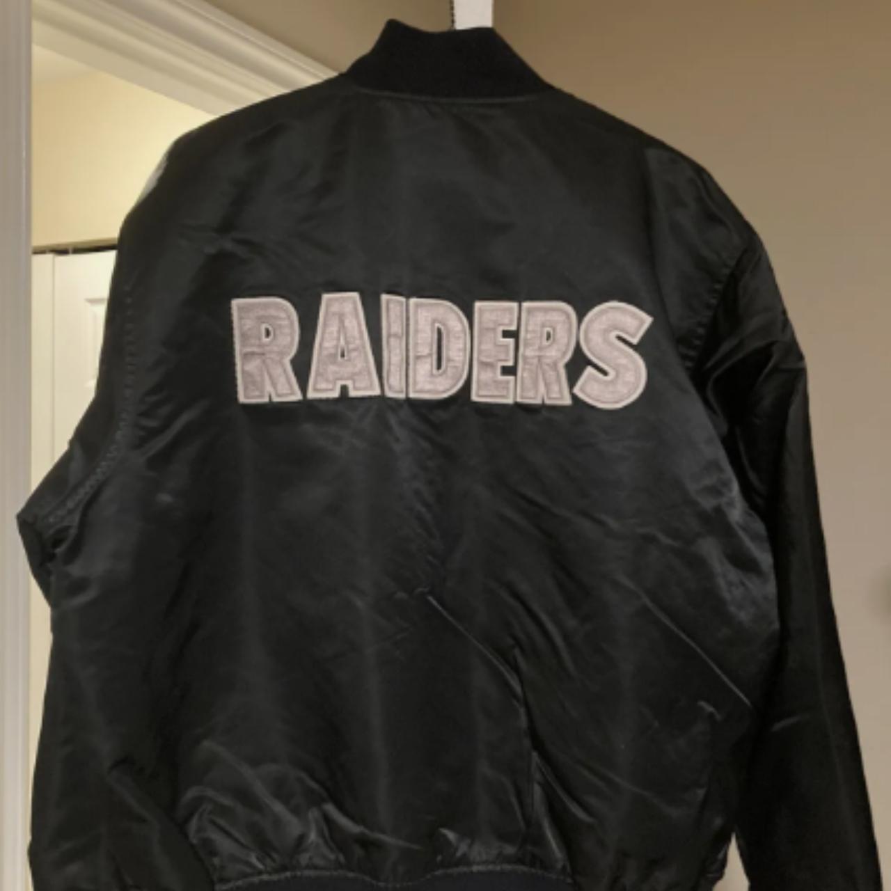 Los Angeles Raiders Vintage 80s Satin Starter Jacket... - Depop