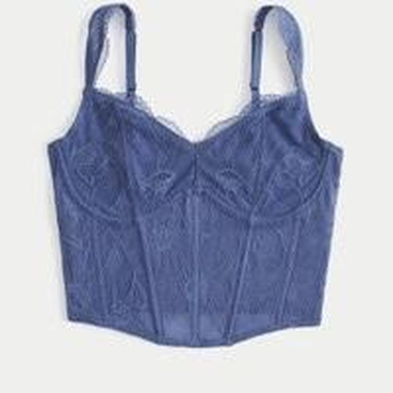 Hollister/Gilly Hicks lace bustier corset Blue Depop