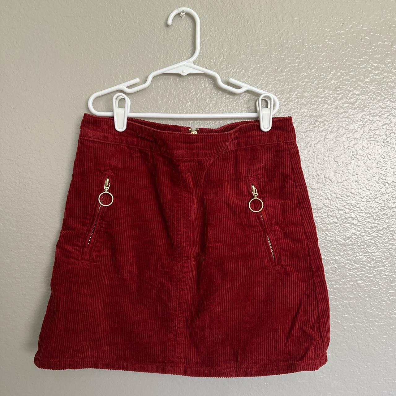 Rust corduroy mini outlet skirt