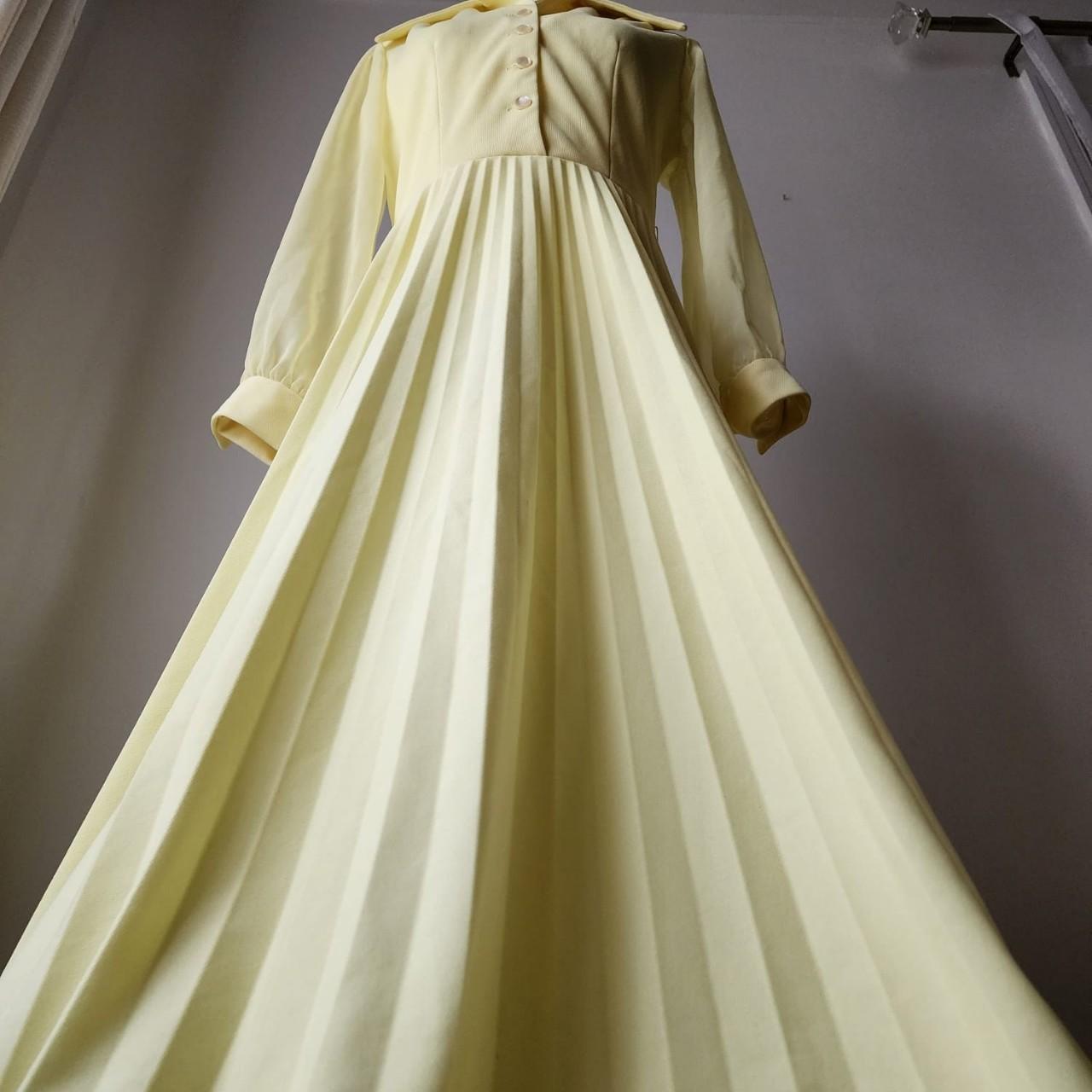 Vintage, Lemon Yellow Maxi 💛 Dinner Gown, Sheer... - Depop