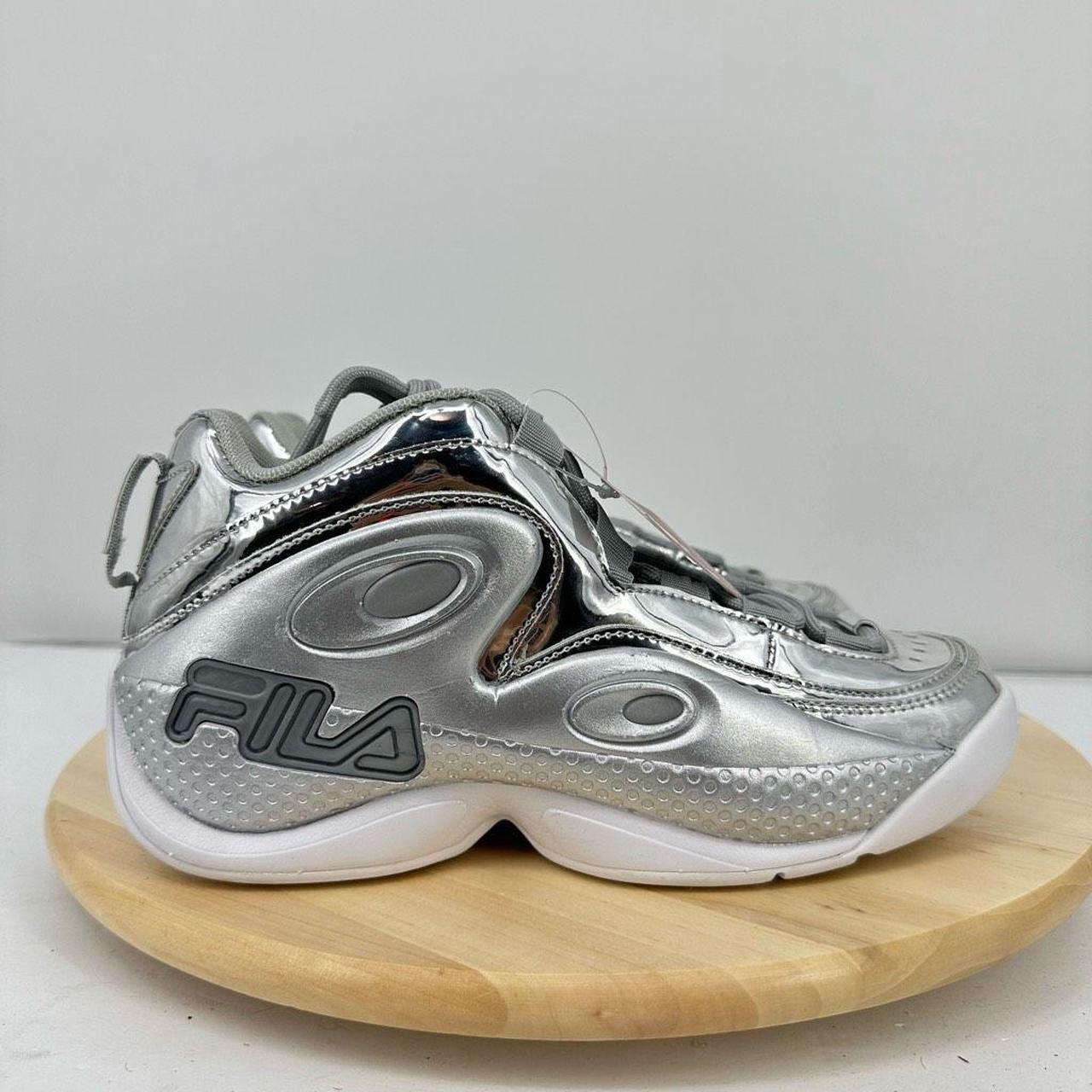 Fila Mens Grant Hill Metallic Silver Sneakers Depop