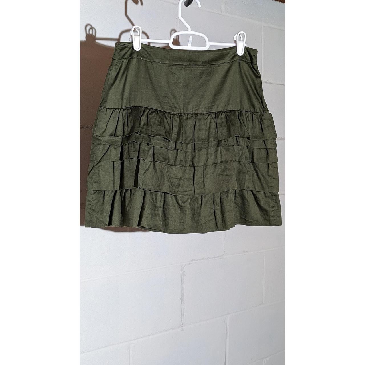 Old Navy Olive Green Layered Flare Skirt Lightweight