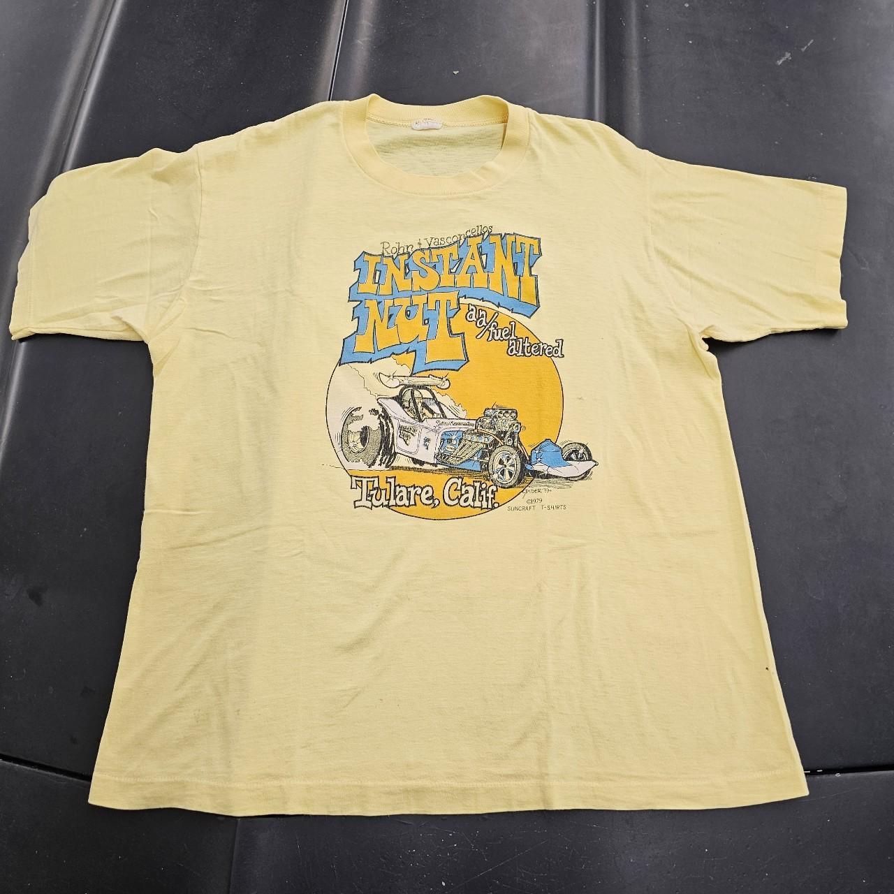 VINTAGE 70s Drag Racing TShirt Instant Nut Fuel... - Depop