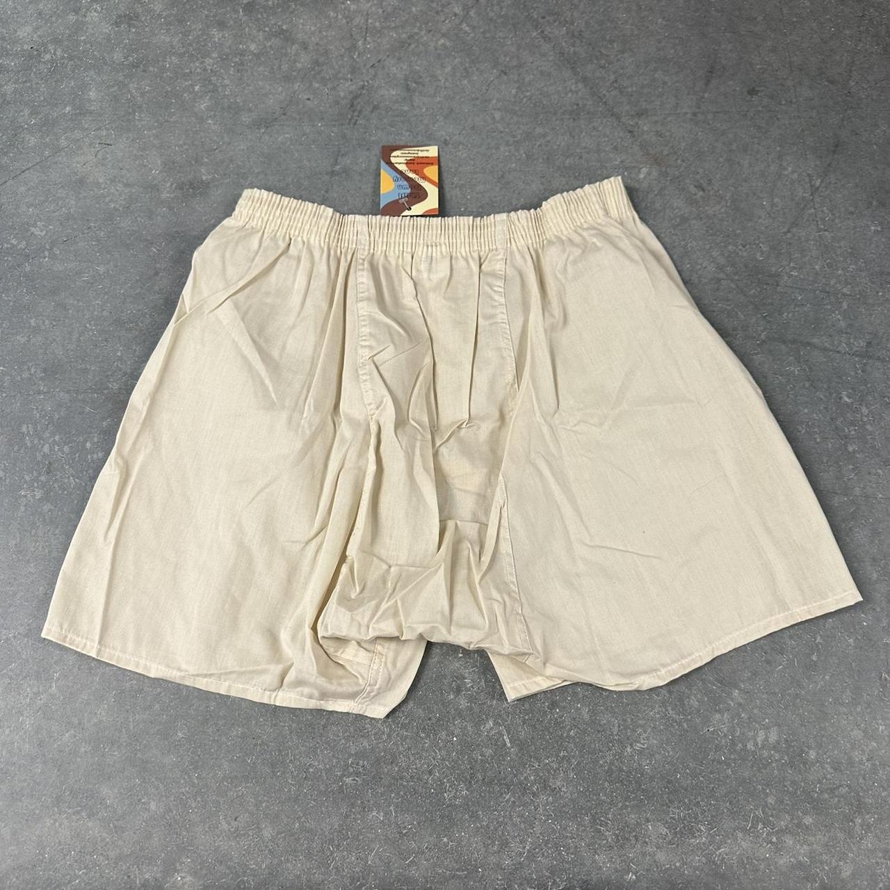 Vintage 70s cream unisex boxer shorts M Like new... Depop